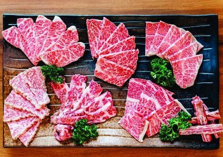 wagyu ribeyes, sirloin, strip, and tenderloin variety package sold online only