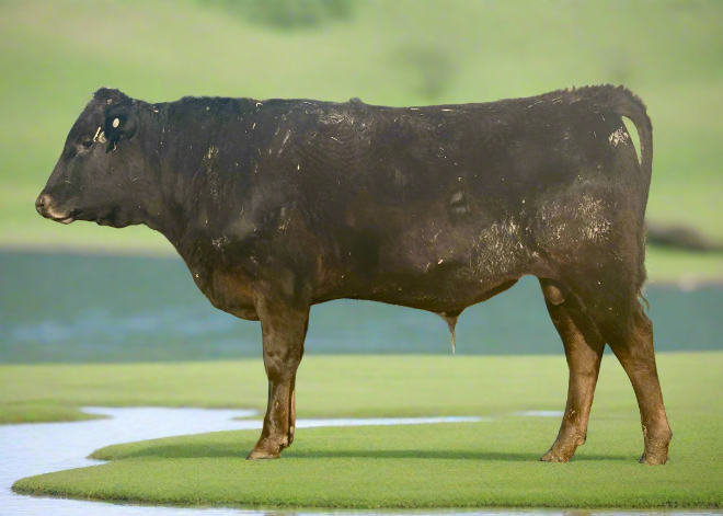 wagyu bull with ai background, his semen is for sale online