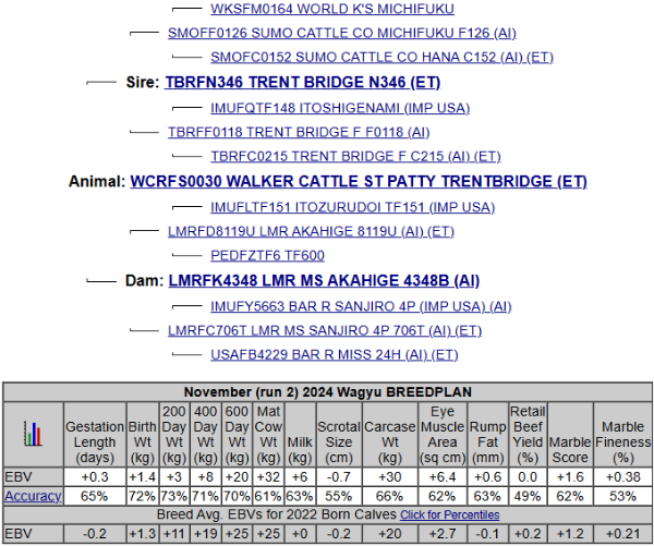 wagyu cow pedigree chart