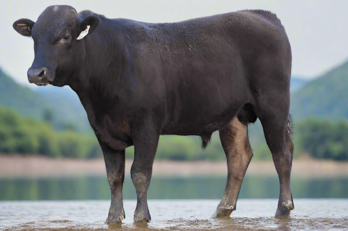 wagyu bull with ai altered background