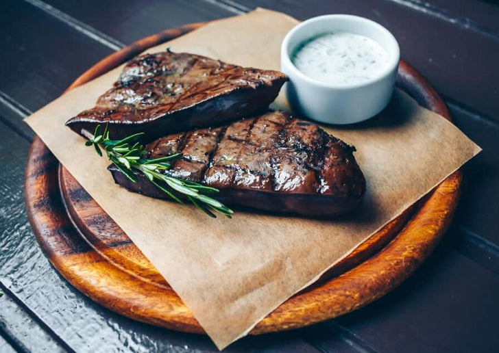 wagyu beef liver with grill marks